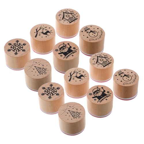 Gogogmee 12 Stück Teiliges Weihnachtsstempelset aus Holz mit Santa Schneeflocken und Rentier Motiven Runde Stempel für DIY Basteln Weihnachtsdeko Karten und Scrapbooking Sicheres Material Gogogmee 12 Stück Teiliges Weihnachtsstempelset aus Holz mit Santa Schneeflocken und Rentier Motiven Runde Stempel für DIY Basteln Weihnachtsdeko Karten und Scrapbooking Sicheres Material von Gogogmee
