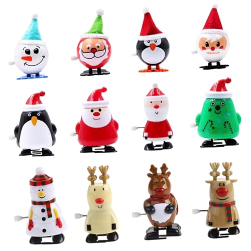 Gogogmee 12 Stück Weihnachtsmann- Weihnachtsspielzeug Zum Aufziehen Weihnachten Aufzieh Weihnachtsmasse Weihnachtsspielzeug Für Uhrwerksspielzeug Plastik von Gogogmee