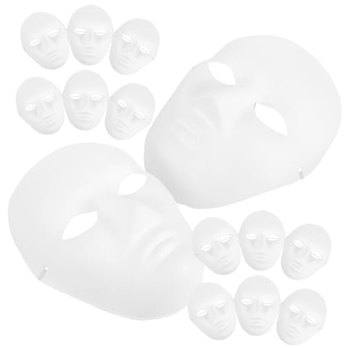 Gogogmee 12 Stück Weiße Papiermasken für Halloween DIY Handbemalung Elastischer Sitz Atmungsaktiv Unisex Vollgesichts Masken für Karneval Kostümpartys Maskenbälle und Cosplay von Gogogmee