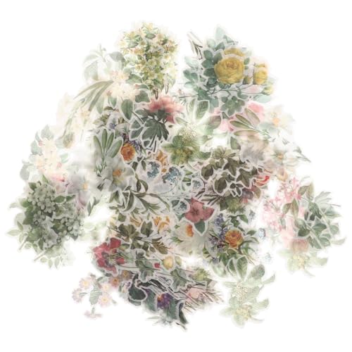 Gogogmee 120 Stück Blumen Sticker Dekorative Aufkleber für Tagebücher Scrapbooks und Handbücher Leicht Ablösbar für DIY Bastelprojekte von Gogogmee