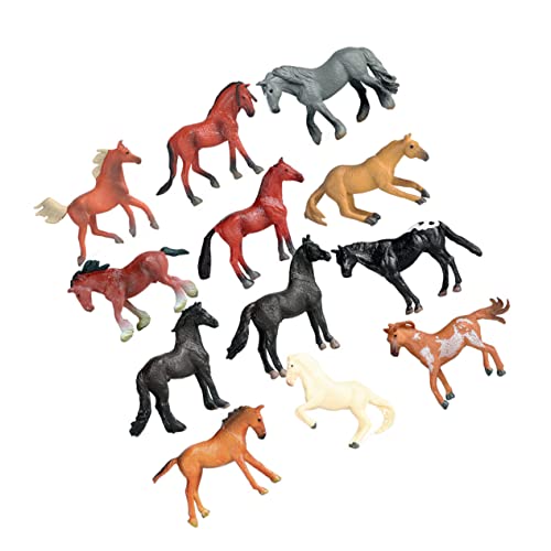 Gogogmee 12st Fohlen Modell Pferdehandwerk Tier Tisch Dekoration Scheunentier-spielset Pferd Kognitiven Spielzeug Modell Pferdefigur Pferd Figuren Ornament Kind Kunsthandwerk Plastik Kuchen von Gogogmee