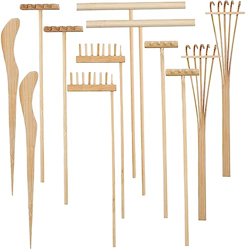 Gogogmee 12-teiliges Mini-Zen-Garten-werkzeugset Sandtisch-zubehör Büro-mini-rechen Für Landschaftsdekorationen von Gogogmee