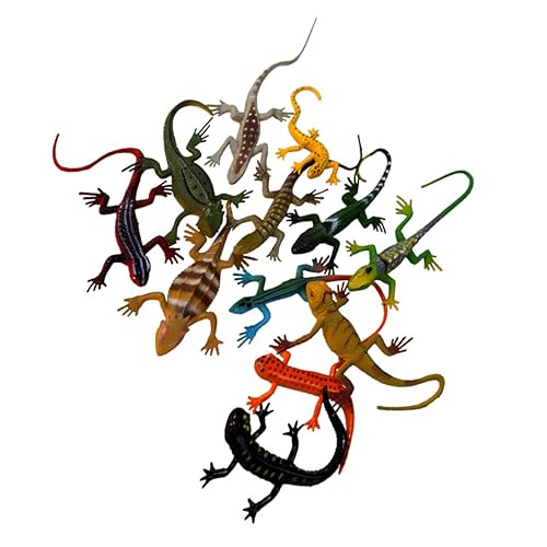 Gogogmee 12Stücke Lernspielzeug Eidechsenmodell aus Realistische Reptilienfiguren für Garten Dekoration und Halloween Streiche von Gogogmee