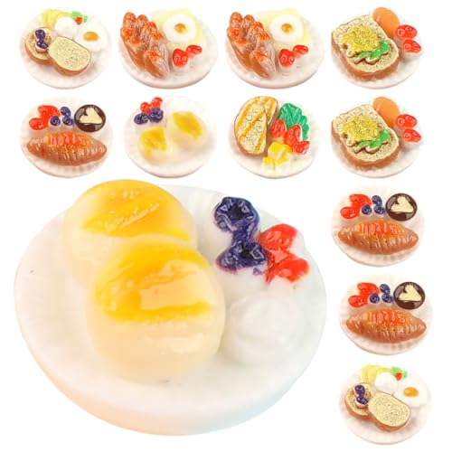 Gogogmee 12Stücke Miniatur Dessert Modelle Realistische Lebensmittel Dekorationen für Puppenhäuser Dekorative Snacks im Gemischten Stil für DIY Projekte und Kreative von Gogogmee