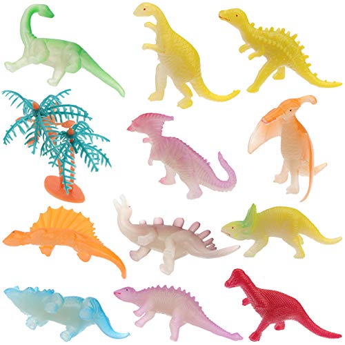 Gogogmee 12Stücke Teiliges Nachtlicht Dinosaurier Modellspielzeug Pädagogisches Tiermodell für Handliches und Langlebiges über Dinosaurier und Natürliche Tiere von Gogogmee