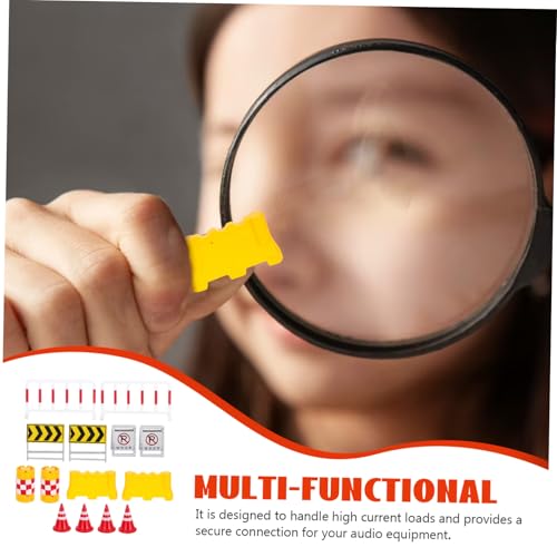 Gogogmee 14 Stck Realistische Miniatur verkehrsbarrieren Kleine Orangefarbene Vielseitige Straßensperren für Fotografie Dekoration Display Leicht Tragbar Detaillierte Modellbau deko von Gogogmee