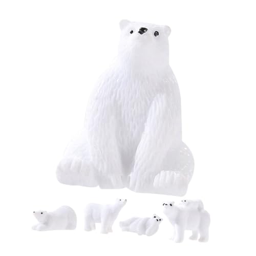 Gogogmee 15 Stück Teiliges Arktisches Tierfiguren Set Realistische Kleine Eisbären Miniaturen Detailreiche Deko für Winter Weihnachtsfeier und Puppenhaus für Familie und Freunde von Gogogmee