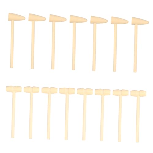 Gogogmee 15 Stück Teiliges Holzhammer für Mini Holzklammern Leichte Sichere und Glatte Oberfläche Fördert Hand Augen Koordination und Geschicklichkeit für Kleine Lernen von Gogogmee