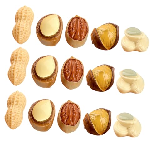 Gogogmee 15 Stück Teiliges Miniatur Erdnuss Dekor aus Harz Realistisch Gestaltete Mini deko für DIY Szenen und Puppenhäuser Detailreiche Simulation Vielseitig Einsetzbar als Haus von Gogogmee