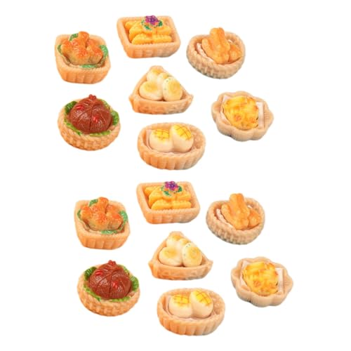 Gogogmee 15 Stück Teiliges Miniatur Lebensmittelmodell Lebensecht und Farbecht für DIY Puppenhaus Küche und Fotorequisiten Vielseitig als Spielessen für Kleinkinder Kreative Mini Haus von Gogogmee