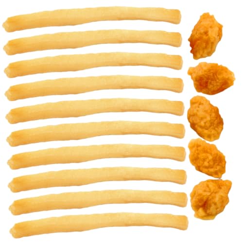 Gogogmee 15 Stück Teiliges Spielset Gefälschte Pommes Frites und Hähnchenstücke PVC Spielküche für Jungen und Mädchen Realistische Fast Food Dekoration Langlebig Sicher von Gogogmee