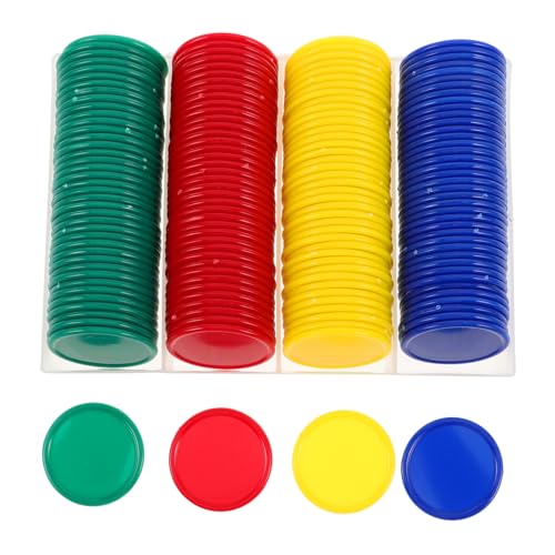 Gogogmee 160 Stück Spielchips Kunststoff Belohnungsmarken für Lernspiele Bingo Zählsteine Klassenzimmer Anreiz Kleine Lehrscheiben für Mathematik und Unterricht von Gogogmee