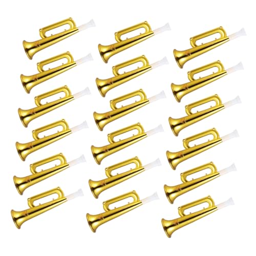 Gogogmee 18 Stück Teiliges Goldene Kunststoff Trompeten mit Ergonomischem Griff Laute Handheld Air Horns für Sportveranstaltungen Partys und Komfortabel für Langes Jubeln von Gogogmee