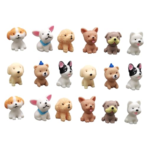 Gogogmee 18Stücke Teiliges Mini Hundefiguren aus Hochwertigem Harz Realistische Welpen Deko für Kinderzimmer und Kreative Langlebig und Farbecht Heimdekoration von Gogogmee