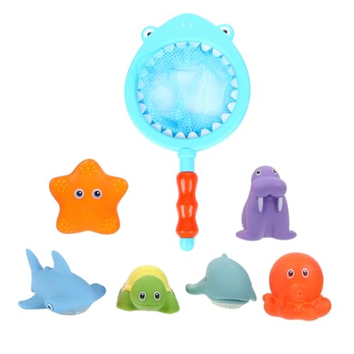 Gogogmee 1Satz Badespielzeug Cartoon Tier Badewannen mit Tieren und Netz Sicheres Wasserspielzeug für und Farbenfroh von Gogogmee