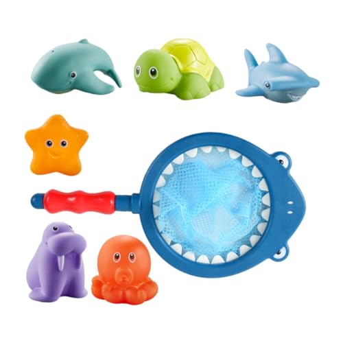 Gogogmee 1Satz Badespielzeug für Kleinkinder Teiliges Tier Badespielzeug mit Dusch Fischernetz für Wasserspiele und Fördert Motorische Fähigkeiten und Fantasie von Gogogmee