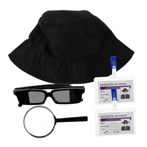 Gogogmee 1Satz Detektiv Cosplay Zubehör Teiliges Requisiten für Rollenspiele Partys Kostüme und Halloween Hut Lupenbrille und Mehr für Erwachsene von Gogogmee