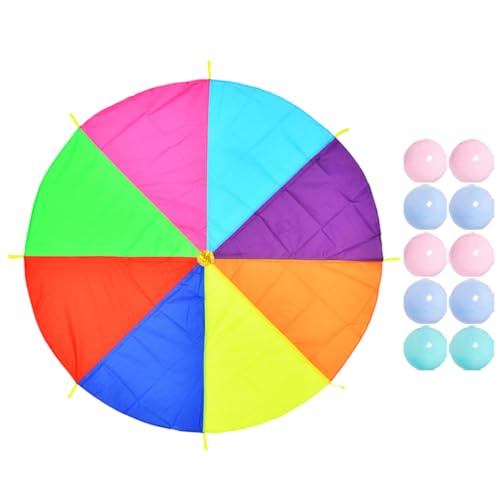 Gogogmee 1Satz Fallschirmspielzeug Regenbogen Sensorisches für Outdoor Fallschirm für Gruppenspiele und Trainingsgerät für Motorische Entwicklung und Fitness von Gogogmee