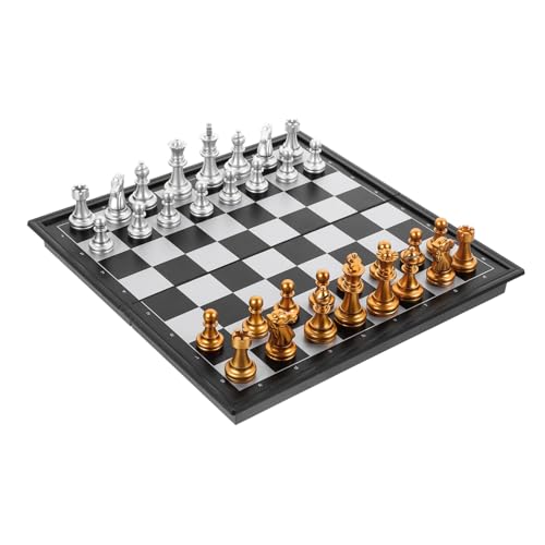 Gogogmee 1Satz Faltbares Magnetisches Schachspiel Tragbares Brettspiel für Erwachsene für Reisen und Wettbewerbe Stabile Leicht zu Bewegende Schachfiguren von Gogogmee