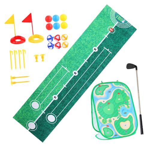 Gogogmee 1Satz Golfspielzeug Tragbares Golfspielset mit Übungsmatte Schlägern und Bällen für Drinnen und Draußen für Kleinkinder und Vorschulkinder von Gogogmee