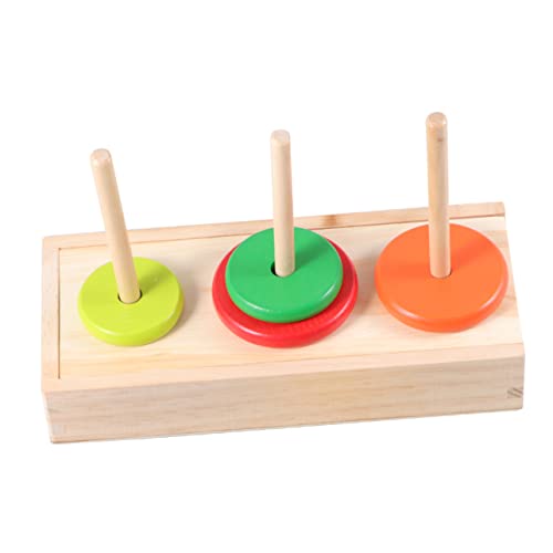 Gogogmee 1Satz Großer Holz Ringstapelturm für Lernspielzeug Montessori Stapelspielzeug mit Bunten Ringen Fördert Logisches und Motorische Fähigkeiten für Jungen von Gogogmee