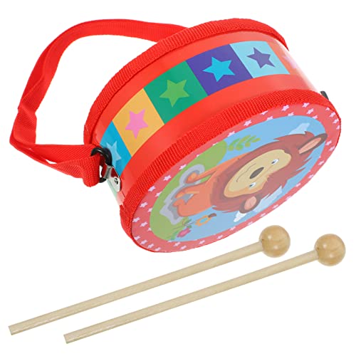 Gogogmee 1Satz Handtrommel Set Robuste Percussion Instrumente für Vorschulkinder für Musikfeiern und Partys aus Langlebigem und Trommelstöcke Roter Rand von Gogogmee