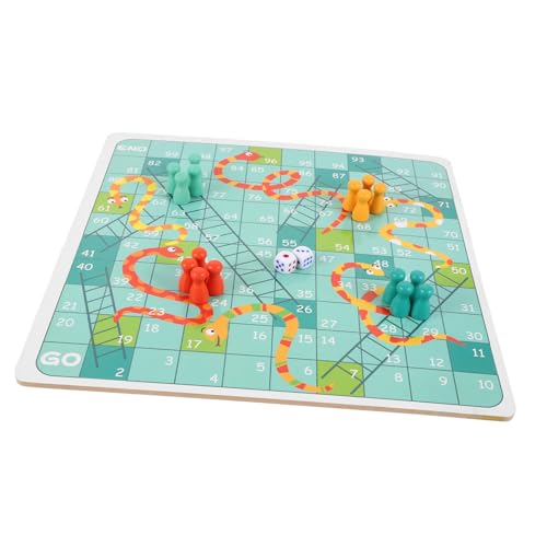 Gogogmee 1Satz Holz Schachbrettspiel für Fliegendes Schach Schlangenspiel Kognitives Lernspielzeug Partygeschenk Platzsparendes Design und Leicht von Gogogmee