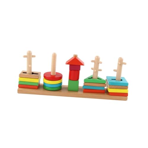 Gogogmee 1Satz Holzformen für Interaktives Lernspielzeug Farbensinn Pädagogisches Holzspielzeug für Kreative Stapel und Sortierspiele für Jahre von Gogogmee