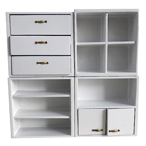 Gogogmee 1Satz Mini Möbel für Puppenhäuser Weißer Möbelkombinationsschrank für DIY Dekoration für Perfektes für Modellliebhaber und Kreative von Gogogmee