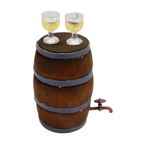 Gogogmee 1Satz Mini Wein Barrel mit Teiliges Puppenhaus Zubehör Fass Gelbe Tassen Dekoration für Esszimmer im Retro Stil Gogogmee 1Satz Mini Wein Barrel mit Teiliges Puppenhaus Zubehör Fass Gelbe Tassen Dekoration für Esszimmer im Retro Stil von Gogogmee