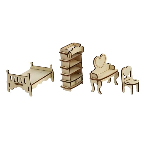 Gogogmee 1Satz Puppenhaus Möbel Schlafzimmer Zubehör für Puppenhaus Verarbeitung und Kindgerechtes Design für Kreative Spielstunden und Frühzeitige Bildung von Gogogmee