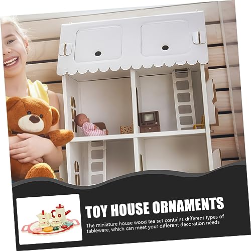 Gogogmee 1Satz Teeservice für Holz Teiliges Teekannen Set für Rollenspiele Sicher und Kreativ für Spielküche und Puppenhaus Dekoration von Gogogmee
