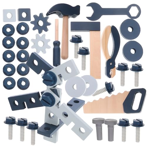 Gogogmee 1Satz Werkzeug Set aus Holz mit Simulation Reparatur Werkzeugen für Montessori Kreativität und Hand Augen Koordination von Gogogmee