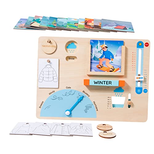Gogogmee 1Satz Wetter Lernspielzeug für Kleinkinder Wetterstation Spielbrett für Jährige Montessori Wetterlernen für Fördert Feinmotorik und Hand Auge Koordination Gogogmee 1Satz Wetter Lernspielzeug für Kleinkinder Wetterstation Spielbrett für Jährige Montessori Wetterlernen für Fördert Feinmotorik und Hand Auge Koordination von Gogogmee