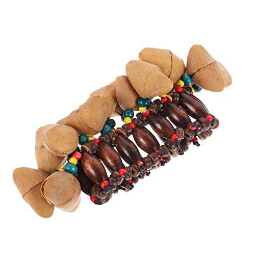 Gogogmee 1Stück Afrikanisches Nussarmband Handglocke Musikinstrument für Vielseitig Einsetzbar für Musikunterricht und Bandaufführungen Langlebig und Leicht zu Transportieren von Gogogmee