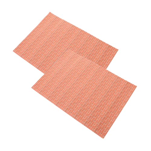 Gogogmee 2 Blätter Rote Ziegelmuster Einfach Abziehbar Puppenhaus Zubehör für DIY Dekoration und Realistische Gestaltung von Gogogmee