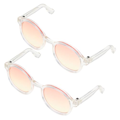 Gogogmee 2 Paare Mini Sonnenbrillen für Puppen Leichte Kunststoff-Accessoires Modische Mini-Brillen zum Ankleiden und Fotografieren Langlebig und Einfach Anzuziehen für Puppendekoration von Gogogmee