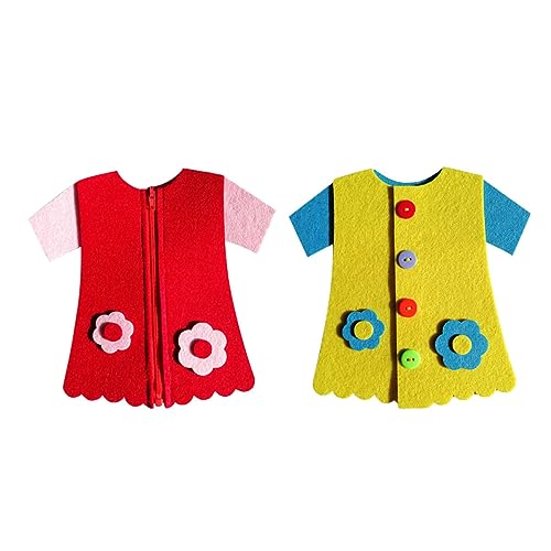 Gogogmee 2 STÜCK DIY Stoffspielzeug mit Knopf und Reißverschluss Lustiges Lernspielzeug für Fördert Konzentration und Feinmotorik Geeignet für Kindergarten und Zuhause Rot Gelb von Gogogmee