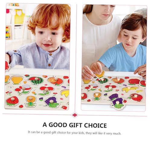 Gogogmee 2 Sätze Früchte Holzpuzzle Lernspielzeug Buntes Jigsaw für Kleinkinder Ab Jahren Fördert Feinmotorik und Kreativität von Gogogmee