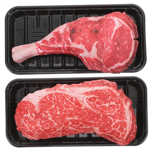 Gogogmee 2 Sätze Realistisches Steak Dekorationsset Teilig Künstliches Rinderfleisch Modell Lebensnahe Food Prop für Restaurant Fotografie Küchen Deko Vielseitig Einsetzbar von Gogogmee