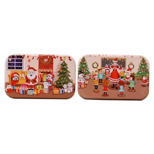 Gogogmee 2 Sätze Weihnachts-DIY-holzpuzzle Holz-Jigsaw Lernspielzeug für Praktischer Fähigkeiten und Denkvermögen Weihnachtsdekorationsspielzeug von Gogogmee