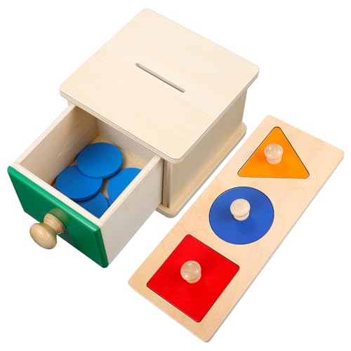 Gogogmee 2 Satz Montessori Holzspielzeug Objektpermanenz Münzbox mit Geometrischen Puzzles für Junge Mädchen Kleinkinder Motorische Farb Formerkennung Sicher Spielend Gogogmee 2 Satz Montessori Holzspielzeug Objektpermanenz Münzbox mit Geometrischen Puzzles für Junge Mädchen Kleinkinder Motorische Farb Formerkennung Sicher Spielend von Gogogmee