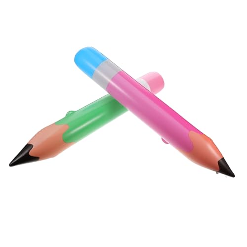Gogogmee 2 Stück Aufblasbare Jumbo Bleistifte und Grün Große Schulanfang Dekoration für Klassenzimmer Leichte Tragbare Party und Geburtstagsdeko Niedliche Aufblasbare Schulmaterialien von Gogogmee