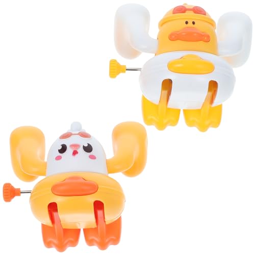 Gogogmee 2 Stück Aufzieh-Kükenspielzeug: Neuartiges Uhrwerk-Springhuhn, Partygeschenke für Kinder, Vintage-Tumbling-Ente, interaktives Spiel für drinnen und draußen von Gogogmee
