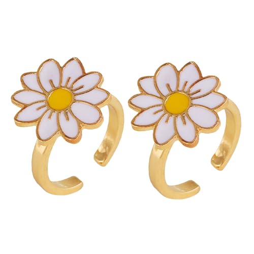 Gogogmee 2 Stück Fidget Ring Kreativer Drehbarer Stressabbau ring für Angstlinderung Spielerisches Anti stress Leicht Niedlich für Jugendliche von Gogogmee