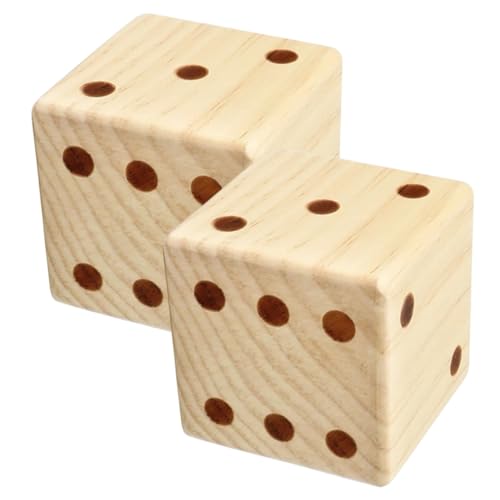 Gogogmee 2 Stück Große Holz Würfel Portable Spielwürfel mit Abgerundeten Kanten für Brettspiele Partyspiele Familienunterhaltung und Pädagogisches Lernspielzeug von Gogogmee