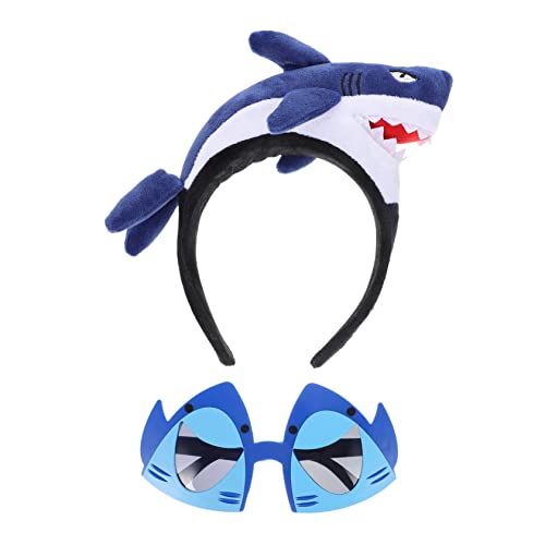 Gogogmee 2 Stück Hai Stirnband Brille Fotoautomaten Requisiten Hai Förmiges Stirnband Party Stirnband Hai Brille Hai Förmige Brille Hai Partygeschenke Hai Haarband Anzieh von Gogogmee