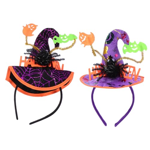 Gogogmee 2 Stück Halloween Haarreif mit Spinnen und Hexenhut Dekoratives Stirnband für Halloween Party Karneval Kostüm und Performance von Gogogmee