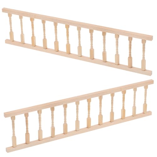 Gogogmee 2 Stück Hölzerne Handläufe Miniatur Puppenhaus-Handlauf Dekoration Material Puppenhausgeländer kleines Geländer Handlauf für Puppenhaus Mini -Hausmöbel Holz Braun von Gogogmee