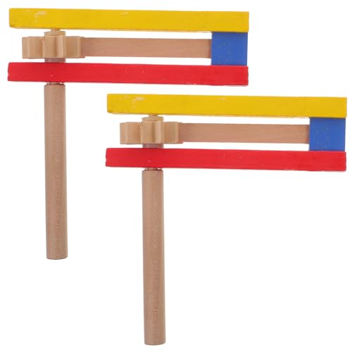 Gogogmee 2 Stück Holz Castanets für Musikinstrument mit Langem Griff für Frühkindliche Bildung Percussion für Musikinteresse und Partyaktivitäten von Gogogmee